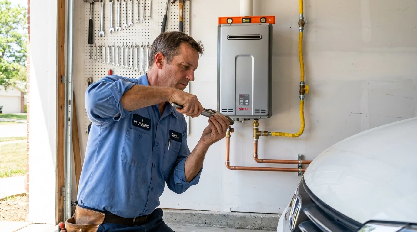 Tankless water heater installation by a Johns Plumbing LLC plumber in Clancy